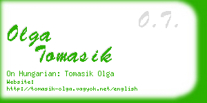 olga tomasik business card